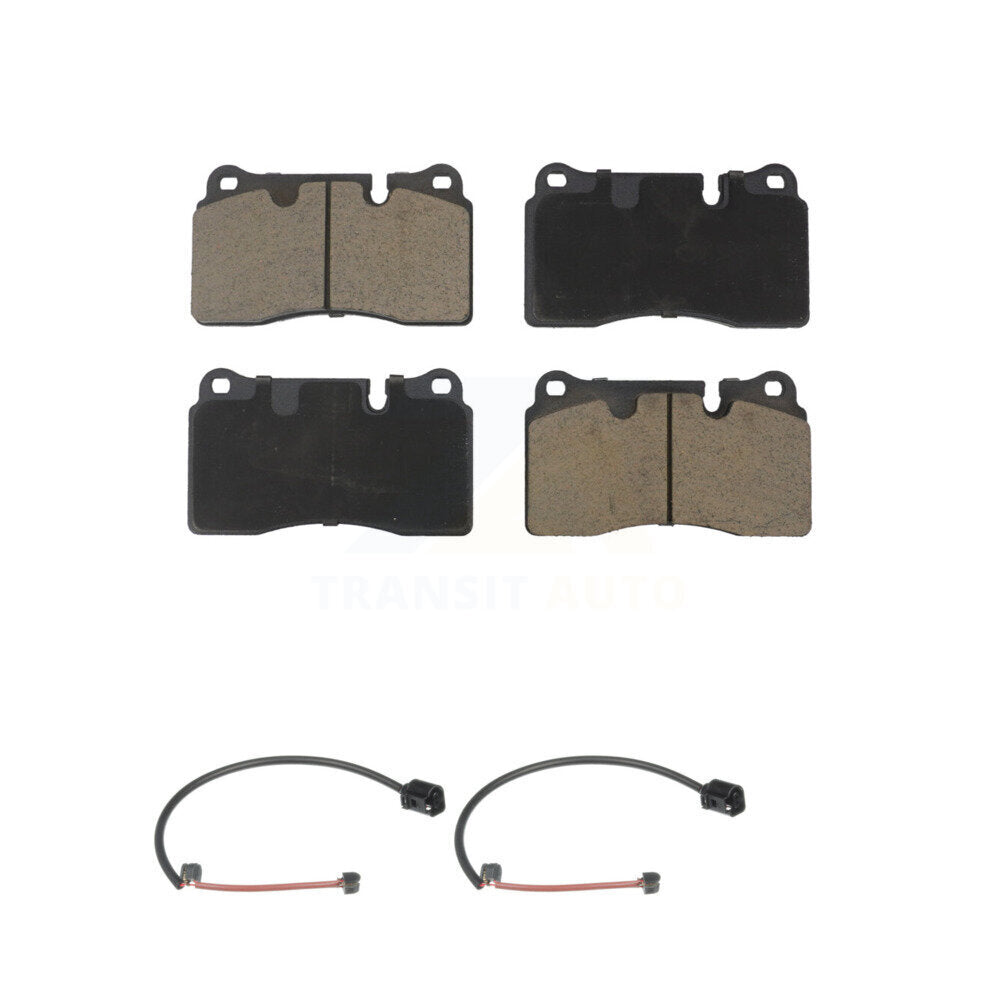 CMX Front Ceramic Disc Brake Pads And Wear Sensor Pairs Kit For 2006 Volkswagen Touareg With 330mm Diameter Rotor 2 Piston