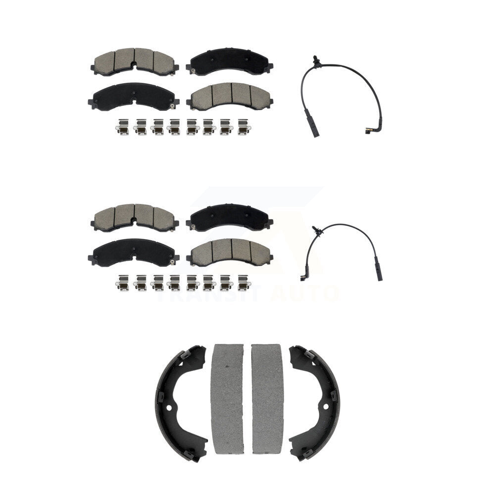 CMX Front Rear Ceramic Disc Brake Pads And Wear Sensor Kit (5Pc) For GMC Chevrolet Silverado 2500 HD Sierra 3500 6.6L KCW-101344