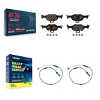 CMX Front Ceramic Disc Brake Pads And Wear Sensor Pairs Kit For BMW 530i xDrive 540i 530e 540d Without Blue Painted Calipers KCW-101385