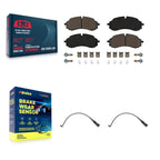 CMX Front Ceramic Disc Brake Pads And Wear Sensor Pairs Kit For 2022-2023 Ford E-Transit With 5 Lug Wheels KCW-101387