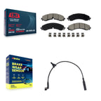 CMX Rear Ceramic Disc Brake Pads And Wear Sensor Kit For GMC Chevrolet Silverado 2500 HD Sierra 3500 6.6L KCW-101408