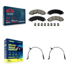 CMX Rear Ceramic Disc Brake Pads And Wear Sensors Kit For GMC Chevrolet Silverado 2500 HD Sierra 3500 6.6L KCW-101422