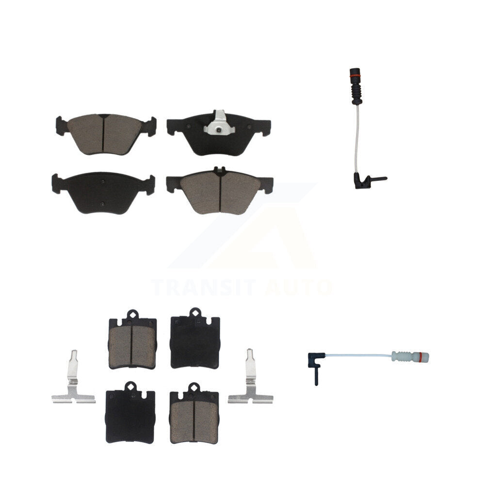 CMX Front Rear Ceramic Disc Brake Pads And Wear Sensors Kit For Mercedes-Benz E320 CLK320 E430 KCW-101427