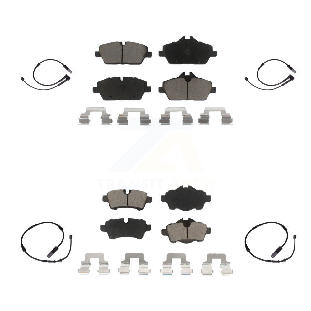 CMX Front Rear Ceramic Disc Brake Pads And Wear Sensors Kit For 2015 Mini Cooper Hatchback with 1.6L With 280mm Diameter Rotor KCW-101626