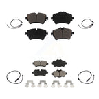 CMX Front Rear Ceramic Disc Brake Pads And Wear Sensors Kit For 2015 Mini Cooper Hatchback with 1.6L With 294mm Diameter Rotor 5 Lug Wheels KCW-101627