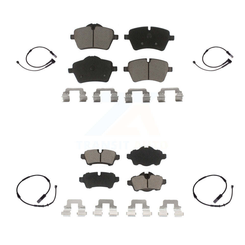 CMX Front Rear Ceramic Disc Brake Pads And Wear Sensors Kit For 2015 Mini Cooper Hatchback with 1.6L With 294mm Diameter Rotor KCW-101628