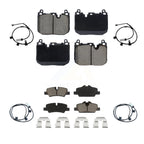 CMX Front Rear Ceramic Disc Brake Pads And Wear Sensors Kit For 2015 Mini Cooper S John Works with Convertible 2.0L With 5 Lug Wheels 4 Piston Caliper KCW-101629