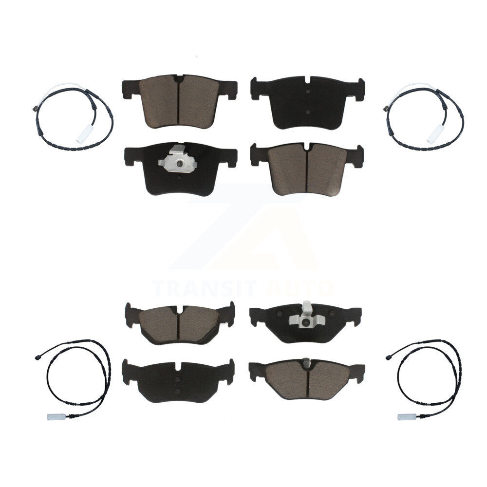 CMX Front Rear Ceramic Disc Brake Pads And Wear Sensors Kit For 2013 BMW 328i xDrive Sedan with 3.0L With 312mm Diameter Rotor KCW-101639