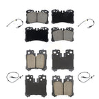 CMX Front Rear Ceramic Disc Brake Pads And Wear Sensors Kit For 2007-2009 Lexus LS460 4.6L Without Sport Package KCW-101642