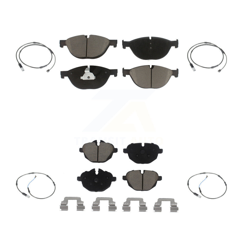 CMX Front Rear Ceramic Disc Brake Pads And Wear Sensors Kit For 2012-2013 BMW 528i xDrive With Performance Brakes KCW-101647