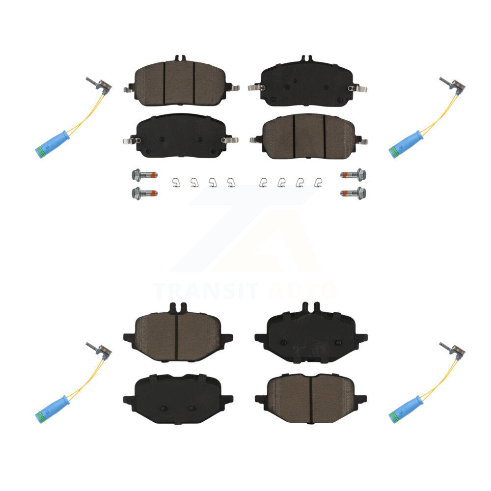 CMX Front Rear Ceramic Disc Brake Pads And Wear Sensors Kit For Mercedes-Benz C300 Without Sport Package With 330mm Diameter Rotor KCW-101651
