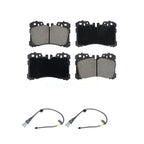CMX Front Ceramic Disc Brake Pads And Wear Sensor Pairs Kit For Lexus LS460 With Sport Package 15 Inch Wheels KCW-101683