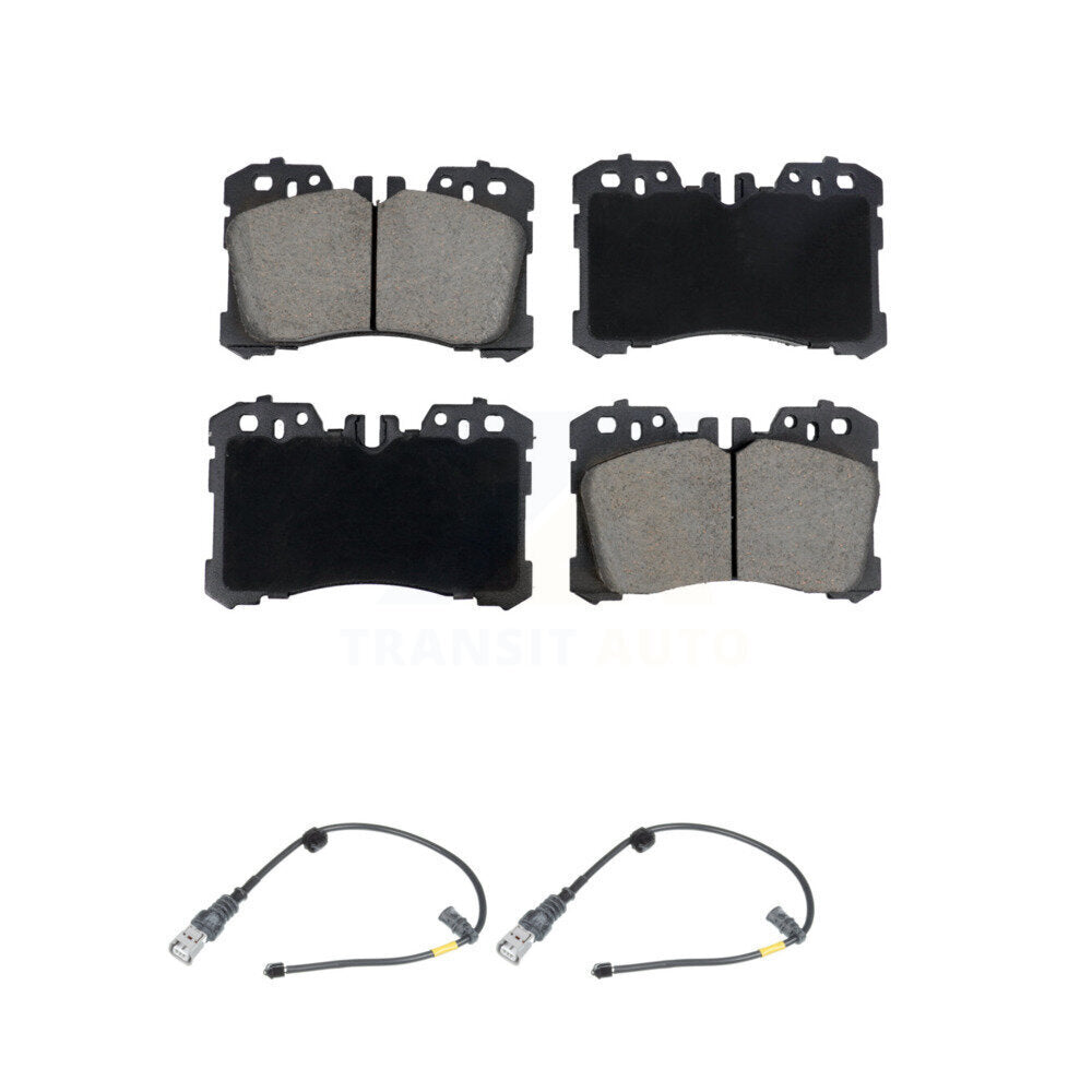 CMX Front Ceramic Disc Brake Pads And Wear Sensor Pairs Kit For Lexus LS460 With Sport Package 15 Inch Wheels KCW-101683