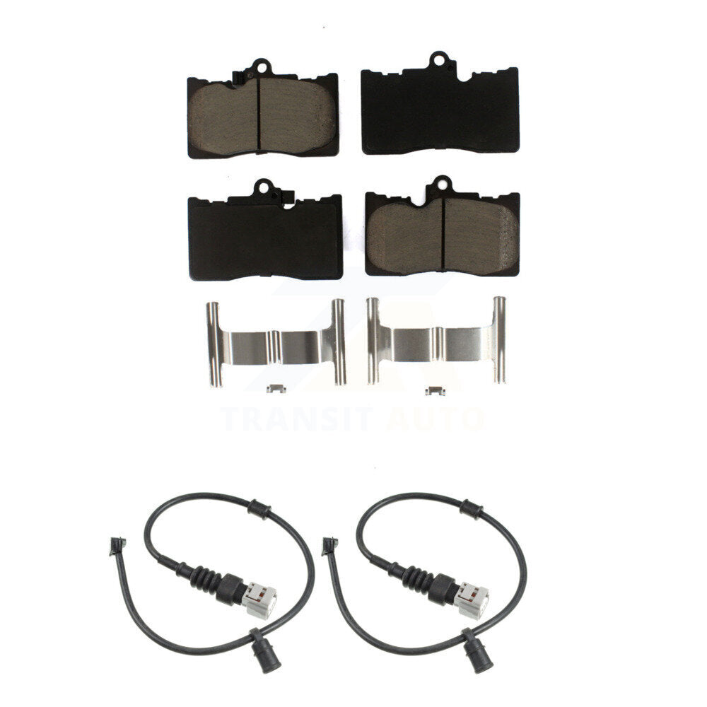 CMX Front Ceramic Disc Brake Pads And Wear Sensor Pairs Kit For 2016-2020 Lexus GS350 AWD with 3.5L 380mm Brembo 6 Piston Calipers KCW-101686