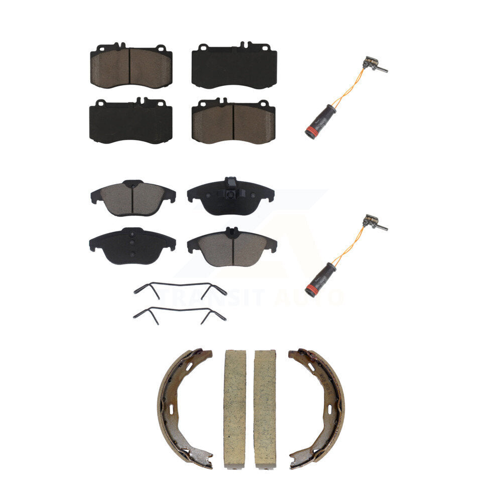 CMX Front Rear Ceramic Disc Brake Pads And Wear Sensors Kit (5Pc) For Mercedes-Benz E350 With 344mm Diameter Rotor KCW-101692