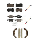 CMX Front Rear Ceramic Disc Brake Pads And Wear Sensors Kit (5Pc) For 2011 Mercedes-Benz E550 207.372 212.072 212.090 207.472 body code with Sedan RWD 5.5L rear brakes KCW-101693