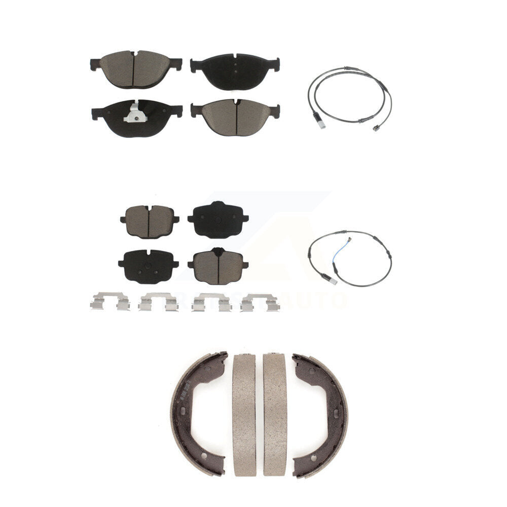 CMX Front Rear Ceramic Disc Brake Pads And Wear Sensors Kit (5Pc) For 2011 BMW 550i xDrive KCW-101694