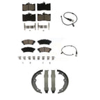 CMX Front Rear Ceramic Disc Brake Pads And Wear Sensors Kit (5Pc) For 2016-2020 Lexus GS350 AWD with 3.5L 380mm Brembo 6 Piston Calipers KCW-101696