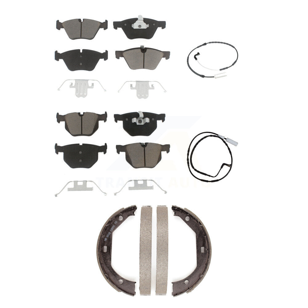 CMX Front Rear Ceramic Disc Brake Pads And Wear Sensors Kit (5Pc) For BMW 330xi 335xi KCW-101697