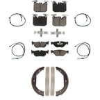 CMX Front Rear Ceramic Disc Brake Pads And Wear Sensors Kit (7Pc) For 2013 BMW 328i xDrive Sedan with AWD 3.0L With 340mm Diameter Rotor KCW-101700