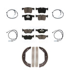 CMX Front Rear Ceramic Disc Brake Pads And Wear Sensors Kit (7Pc) For 2013 BMW 328i xDrive Sedan with AWD 3.0L With 312mm Diameter Rotor KCW-101701