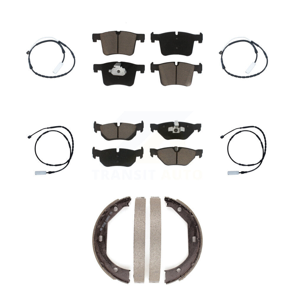 CMX Front Rear Ceramic Disc Brake Pads And Wear Sensors Kit (7Pc) For 2013 BMW 328i xDrive Sedan with AWD 3.0L With 312mm Diameter Rotor KCW-101701