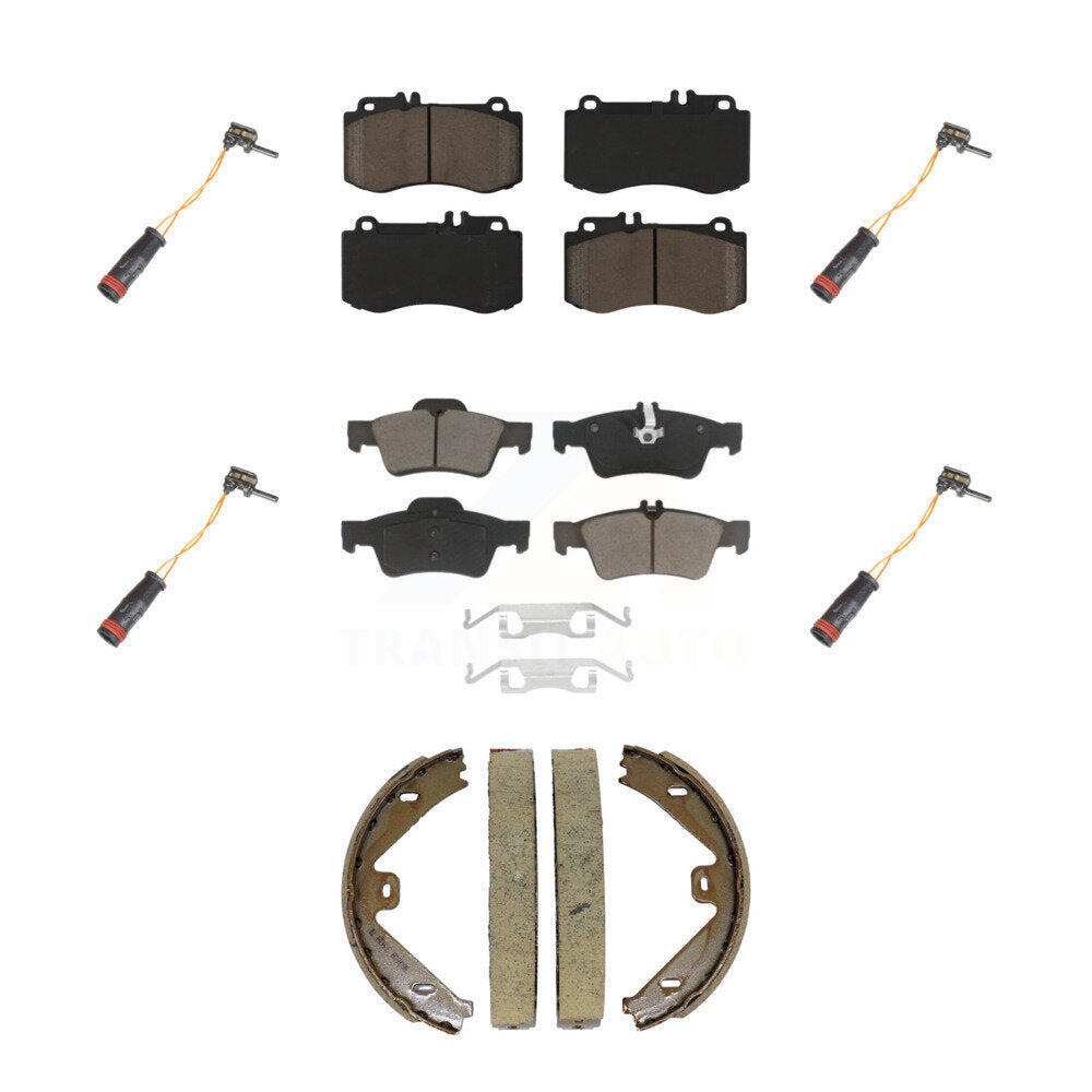 CMX Front Rear Ceramic Disc Brake Pads And Wear Sensors Kit (7Pc) For Mercedes-Benz E350 E550 CLS400 E400 KCW-101702