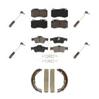 CMX Front Rear Ceramic Disc Brake Pads And Wear Sensors Kit (7Pc) For 2011 Mercedes-Benz E550 207.372 212.072 212.090 207.472 body code with Sedan RWD 5.5L rear brakes KCW-101704