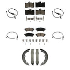 CMX Front Rear Ceramic Disc Brake Pads And Wear Sensors Kit (7Pc) For 2016-2020 Lexus GS350 AWD with 3.5L 380mm Brembo 6 Piston Calipers KCW-101707