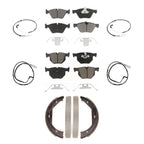 CMX Front Rear Ceramic Disc Brake Pads And Wear Sensors Kit (7Pc) For BMW 330xi 335xi KCW-101708