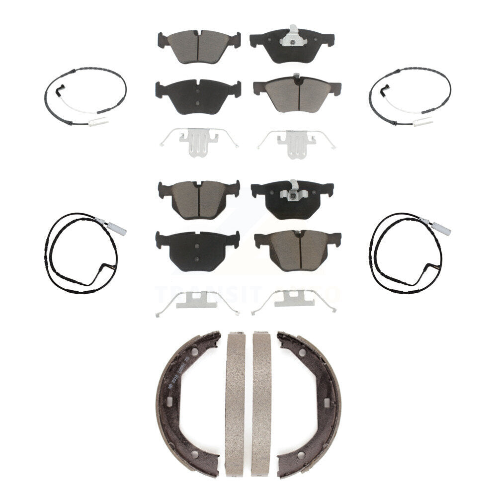 CMX Front Rear Ceramic Disc Brake Pads And Wear Sensors Kit (7Pc) For BMW 330xi 335xi KCW-101708
