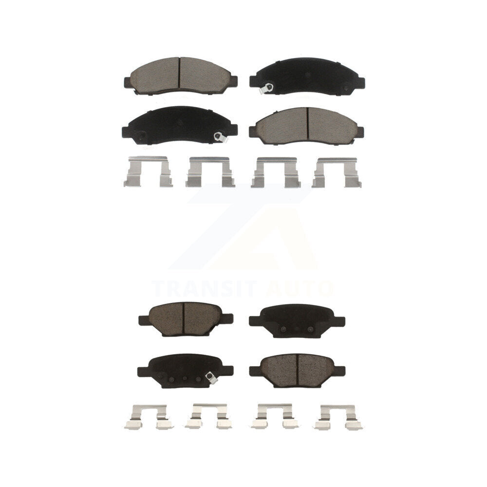 CMX Front Rear Ceramic Brake Pads Kit For 2005 Pontiac G6 With 2 Piston Calipers KCX-100765