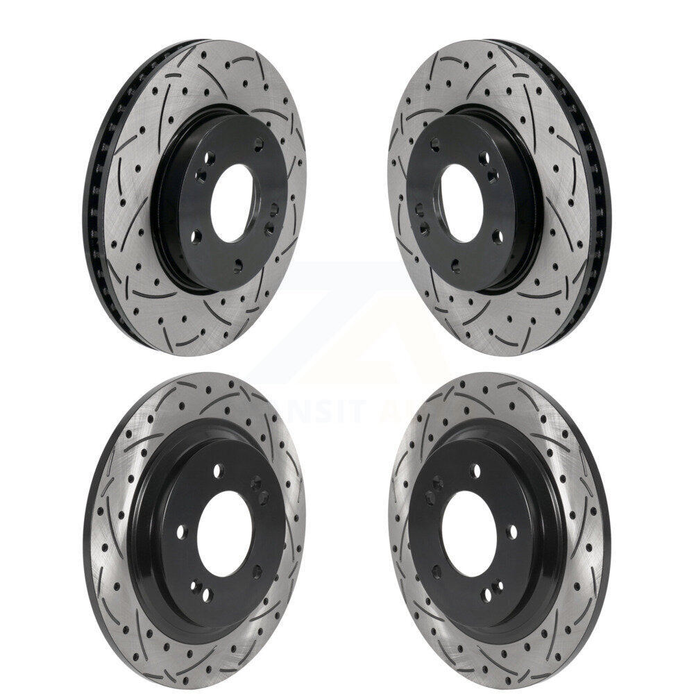 DS-One Front Rear Coated Drilled Slotted Disc Brake Rotors Kit For 2021-2025 Hyundai Elantra 1.6L with Naturally Aspirated KD-100900