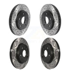 DS-One Front Rear Coated Drilled Slotted Disc Brake Rotors Kit For 2013-2015 Chevrolet Malibu Turbocharged With 296mm Diameter Rotor KD-100901