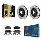 Transit Auto Front Coated Drilled Slotted Disc Brake Rotors And Ceramic Pads Kit For Mitsubishi Outlander Nissan Pathfinder PHEV INFINITI QX60 ARIYA KDC-101150