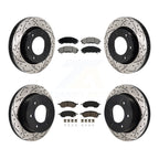 Transit Auto Front Rear Coated Drilled Slotted Disc Brake Rotors And Ceramic Pads Kit For Ford Bronco KDC-101199