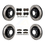 Transit Auto Front Rear Coated Drilled Slotted Disc Brake Rotors And Ceramic Pads Kit For Toyota Tundra Sequoia Lexus LX600 KDC-101203