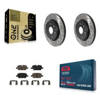 Transit Auto Rear Coated Drilled Slotted Disc Brake Rotors And Ceramic Pads Kit For Chevrolet Blazer Traverse Equinox EV Cadillac GMC Acadia XT5 Buick Enclave XT6 Limited KDC-101252