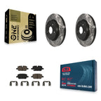 Transit Auto Rear Coated Drilled Slotted Disc Brake Rotors And Ceramic Pads Kit For Cadillac CT5 With 1 Piston Caliper KDC-101253