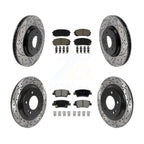 Transit Auto Front Rear Coated Drilled Slotted Disc Brake Rotors And Ceramic Pads Kit For 2021-2025 Hyundai Elantra 1.6L with Turbocharged With Manual Parking KDC-101968