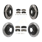 Transit Auto Front Rear Coated Drilled Slotted Disc Brake Rotors And Ceramic Pads Kit For Mitsubishi Lancer KDC-101972