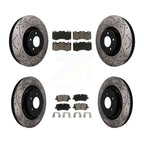 Transit Auto Front Rear Coated Drilled Slotted Disc Brake Rotors And Ceramic Pads Kit For 2018 Land Rover Range 3.0L with Supercharged With 380mm Diameter Rotor KDC-101974