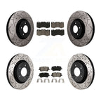 Transit Auto Front Rear Coated Drilled Slotted Disc Brake Rotors And Ceramic Pads Kit For 2018 Land Rover Range 3.0L with DIESEL engine With 380mm Diameter Rotor KDC-101975