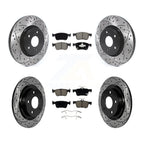 Transit Auto Front Rear Coated Drilled Slotted Disc Brake Rotors And Ceramic Pads Kit For 2024 Acura Integra 1.5L KDC-101979