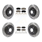 Transit Auto Front Rear Coated Drilled Slotted Disc Brake Rotors And Ceramic Pads Kit For 2018 Kia Rio Except Vehicles Manufactured In Mexico KDC-101982