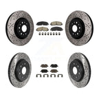 Transit Auto Front Rear Coated Drilled Slotted Disc Brake Rotors And Ceramic Pads Kit For 2021 Cadillac XT5 Buick Enclave XT6 KDC-101983
