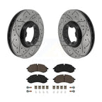 Transit Auto Front Coated Drilled Slotted Disc Brake Rotors And Ceramic Pads Kit For Ford Transit-250 Transit-350 E-Transit Transit-150 KDC-101993