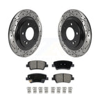 Transit Auto Rear Coated Drilled Slotted Disc Brake Rotors And Ceramic Pads Kit For Hyundai Elantra With Manual Parking KDC-101994