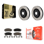Transit Auto Front Coated Drilled Slotted Disc Brake Rotors And Semi-Metallic Pads Kit For Mitsubishi Outlander Nissan Pathfinder PHEV INFINITI QX60 ARIYA KDS-101107
