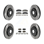 Transit Auto Front Rear Coated Drilled Slotted Disc Brake Rotors And Semi-Metallic Pads Kit For Chevrolet Traverse Blazer GMC Acadia Buick Enclave KDS-101139